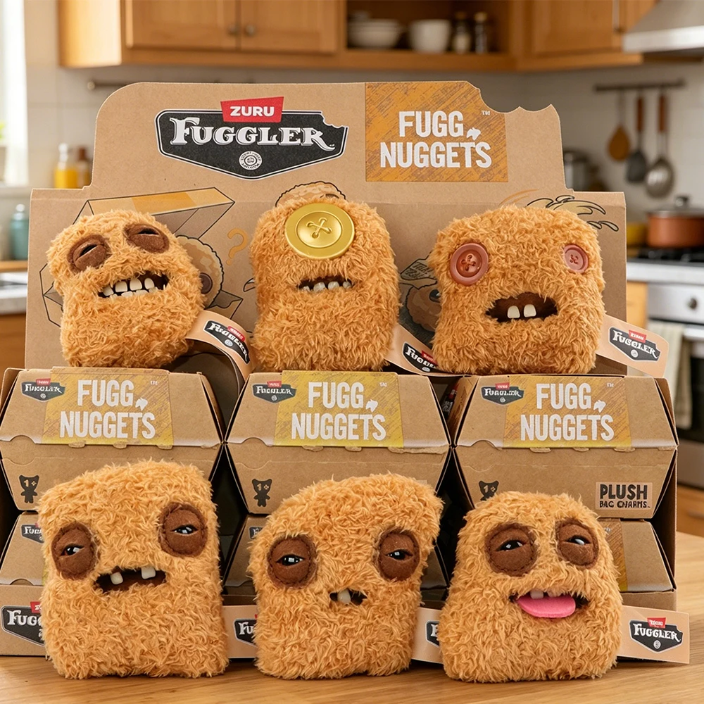 FUGG NUGGETS Fuggler Original Llavero Caja Sorpresa Peluche Juguete Colonel Chicken Nuggets Juguete Monstruo Feo Muñeco de Peluche Regalos