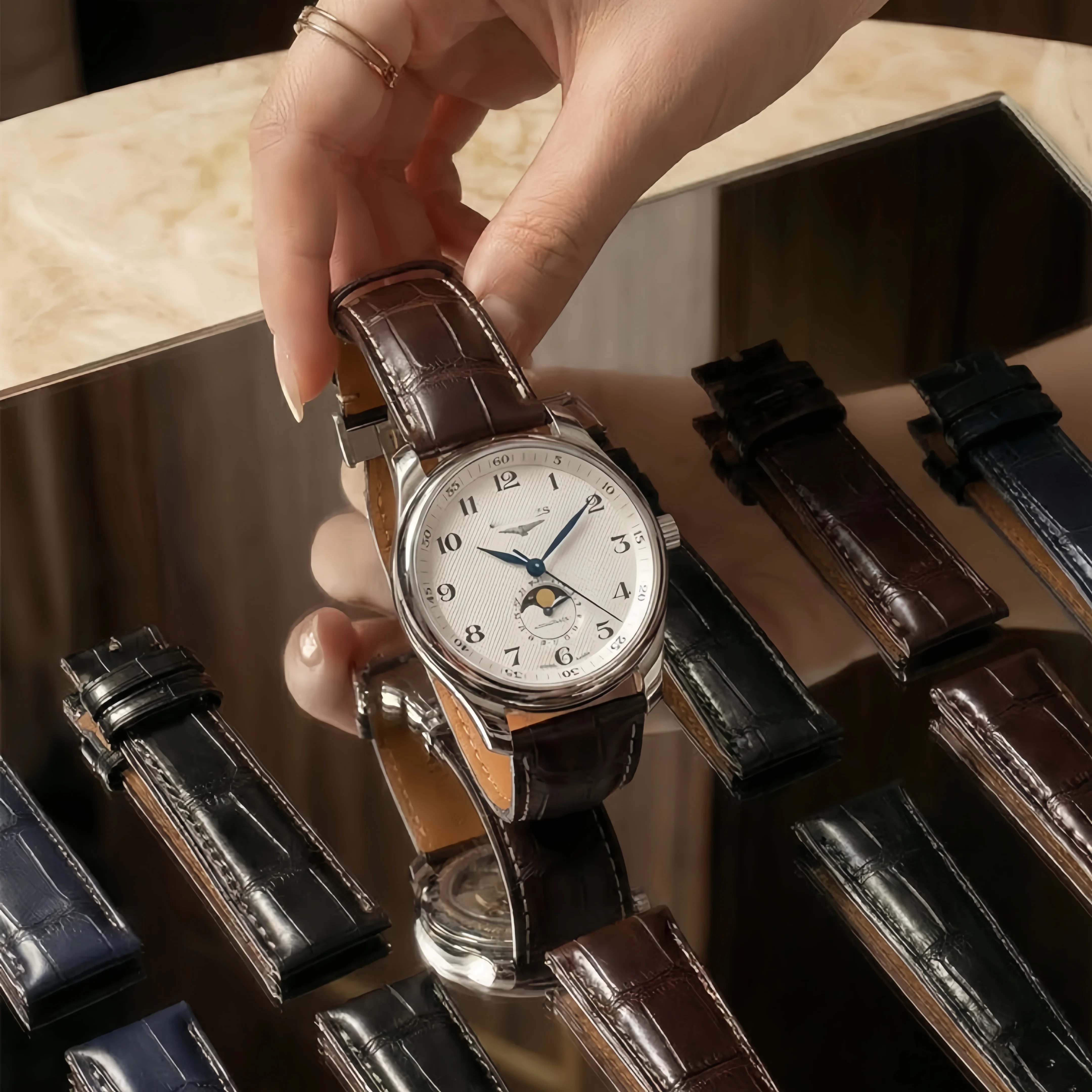 

Подходит для Longines Master, ремешки для часов из натуральной кожи ручной работы, 19 мм, 20 мм, 21 мм, 22 мм, водонепроницаемые, защищающие от пота.