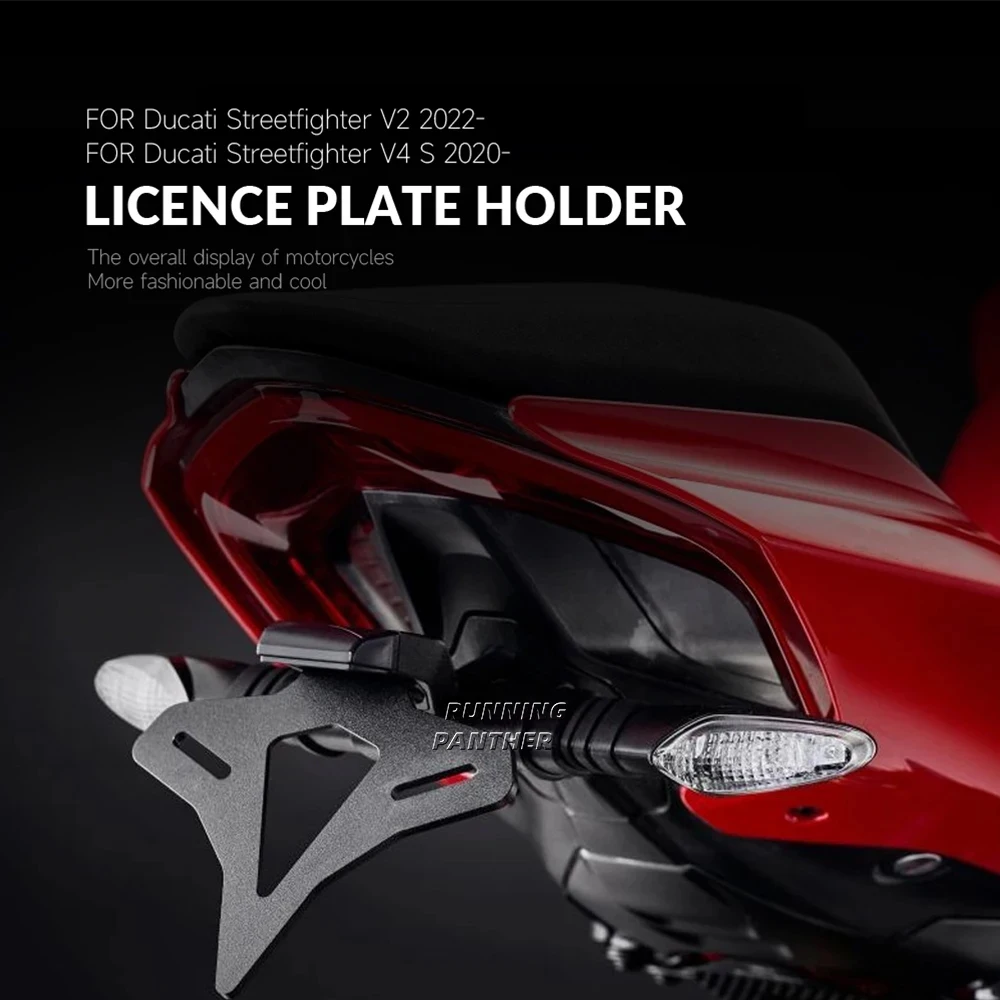 For Ducati Streetfighter V2 2022- & V4 S V4S 2020- Motorcycle Rear Short Tail Stock License Plate Holder Tailstock Frame Bracket