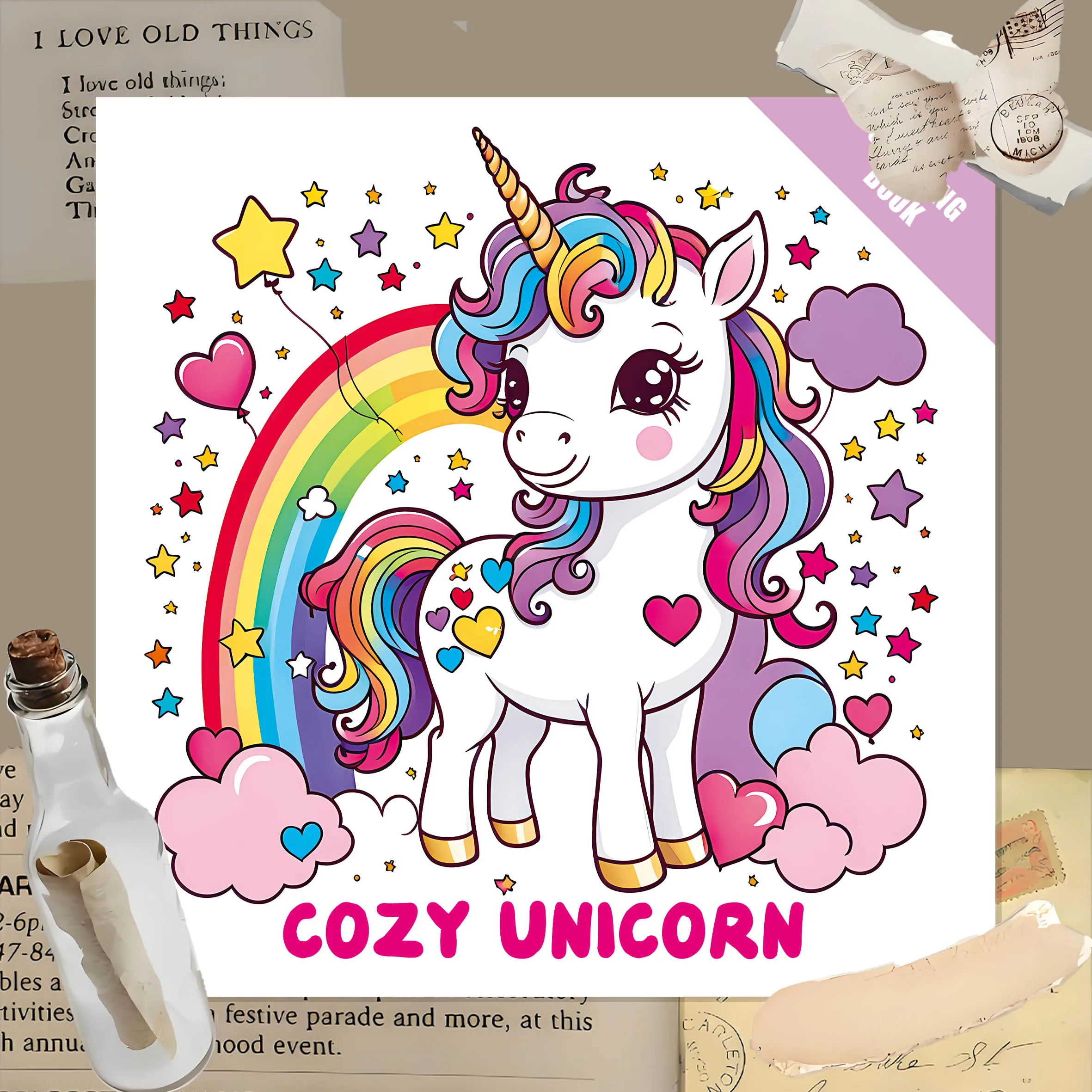 24 Pages Adult Coloring Book: Cute Unicorn Designs for Relaxation and Healing Moments - Perfect for Holiday Gatherings