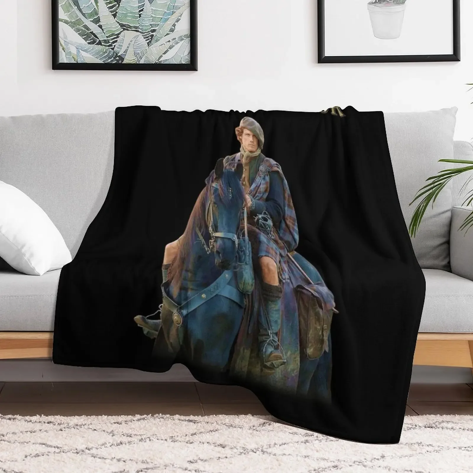 Jamie Fraser Highland Warrior Throw Blanket Flannel manga Blankets