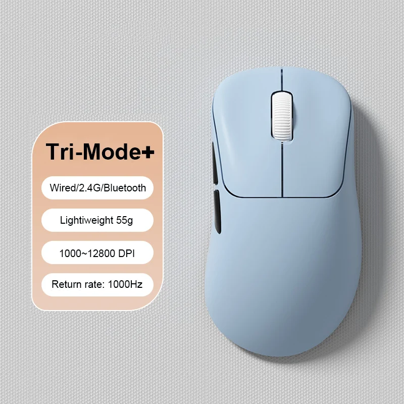 Tri-Mode 12800DPI Gaming Maus 2,4G Wireless Bluetooth 5,3 Typ-C Wiederaufladbare Wired 55g Leichte Esports Mäuse für Laptop PC