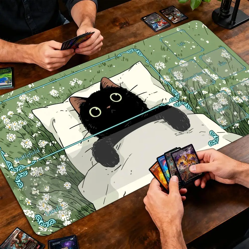 Romantic flowers and frog Magic Card Battle Mat MTG Playmat Anti-slip Base 35X60CM gathering gaming mats Board Game Mat for TCG