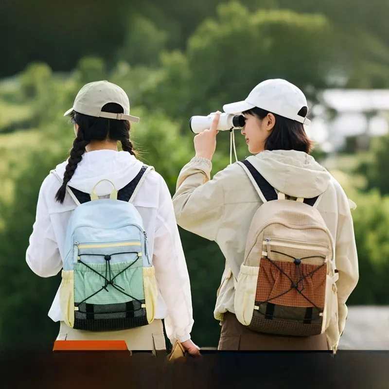 

10L Ultra Lightweight Portable Backpack Outdoor Hiking Camping Travel Bag Durable Polyester Contrast Color Cycling Shoulder Bag