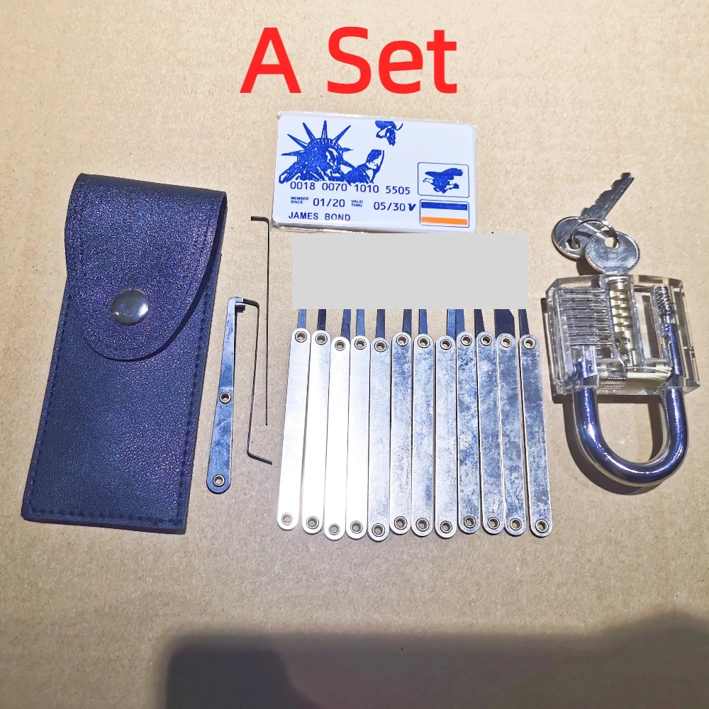 Locksmith Pick Training Kit with Transparent Locks,Broken Key Remover and Tension Wrench Tool