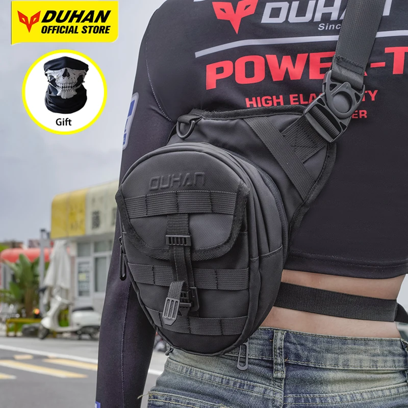 

DUHAN Motorcycle Leg Bag Women Multi Functional Motorcycle Riding Chest Bag With Expandable Bicycle Waist Bag Men