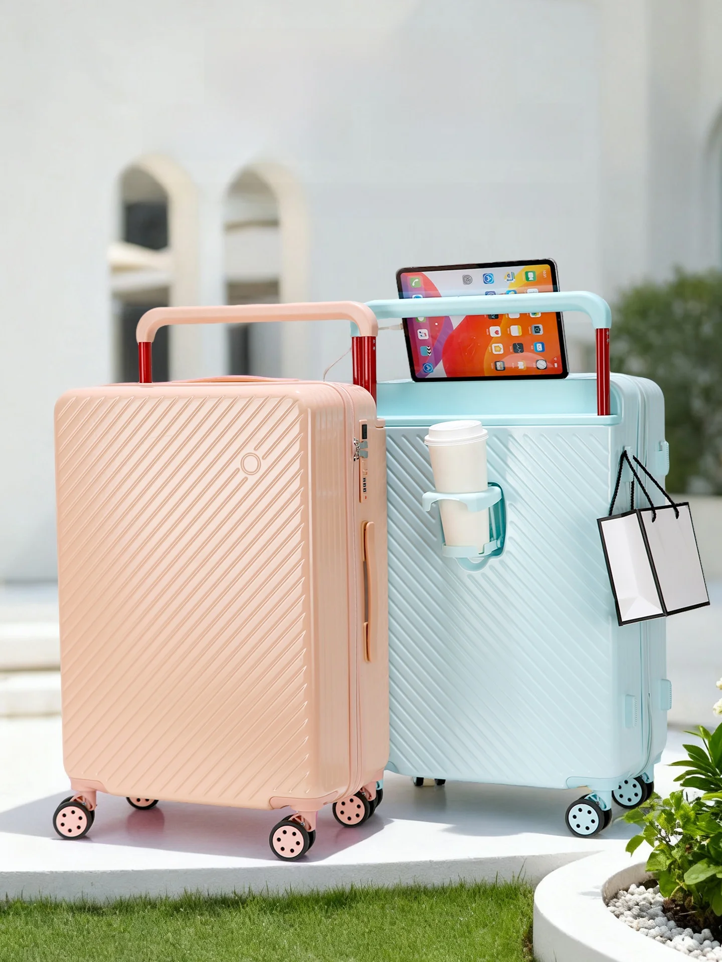 

Большой модный дорожный чемодан на колесиках для мужчин и женщин, 24 дюйма, ручная кладь, с защитой от царапин, с кодовым замком