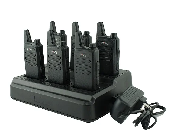 Baofeng BF-T20 Full Set Handheld Walkie Talkie 2024 New Model with Connected Charger 16channel 6 Set Black 110v 16 UHF 12 Months