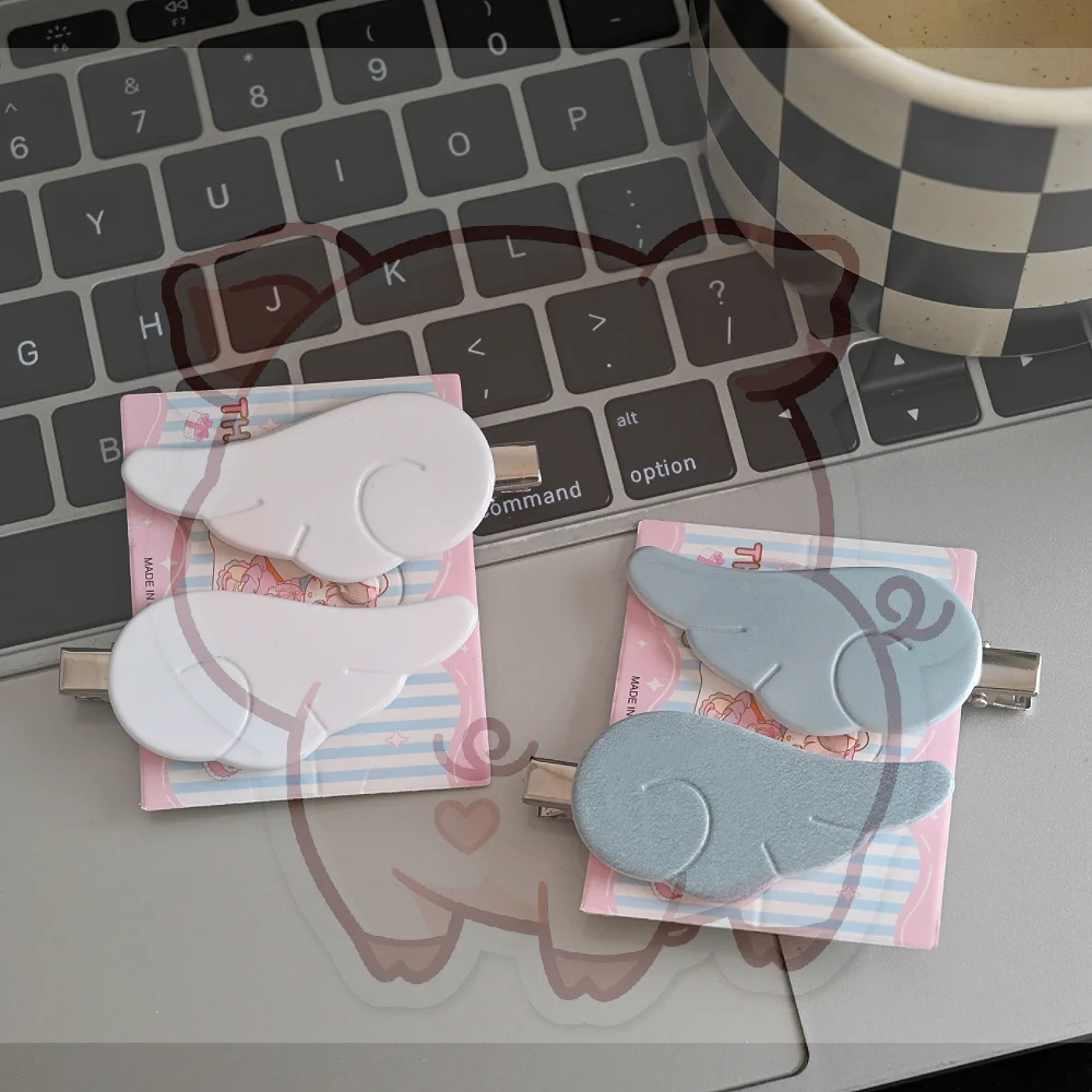 1Pair Japanese Angel Wing Hair Clip Y2K Cute Hairpin Sweet Accessories for College Student Style
