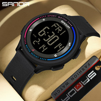 SANDA 6158 Fashion Digital Teenager Young Students Man And Woman Hand Clock Trendy Waterproof Outdoor Sports Mode Wrist Watch