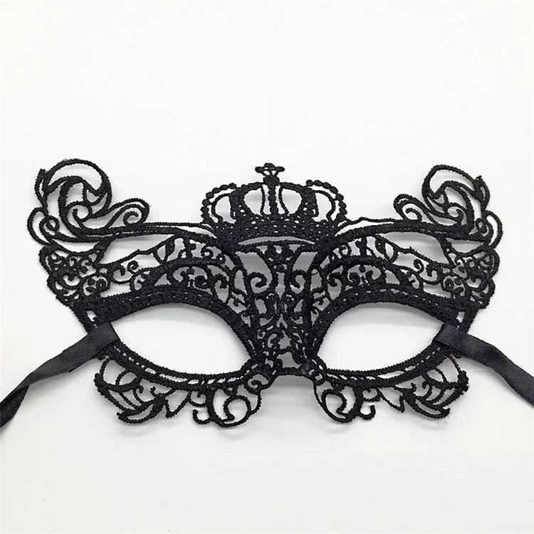 Mystery Crown Stereotyp Spitzenmaske Hohle Augenmaske Krone Halloween Weihnachten Maskerade Partyzubehör