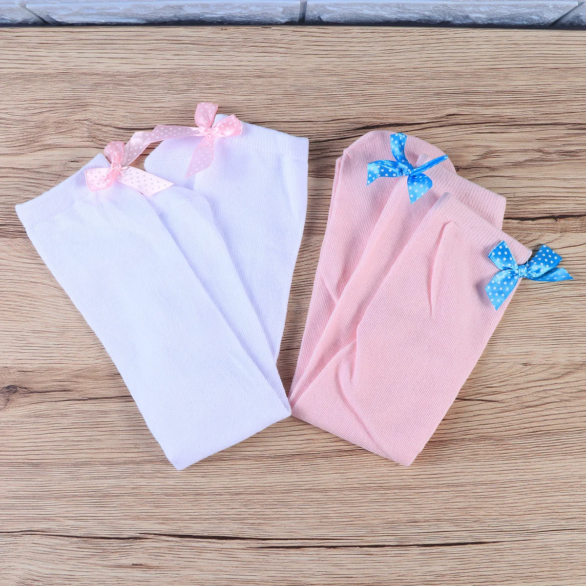 

1Pair Girls High Socks Cozy Thick Cotton Over Knee Bow Stockings Striped Thigh Socks Suitable for 1-8 Years Striped Stocking