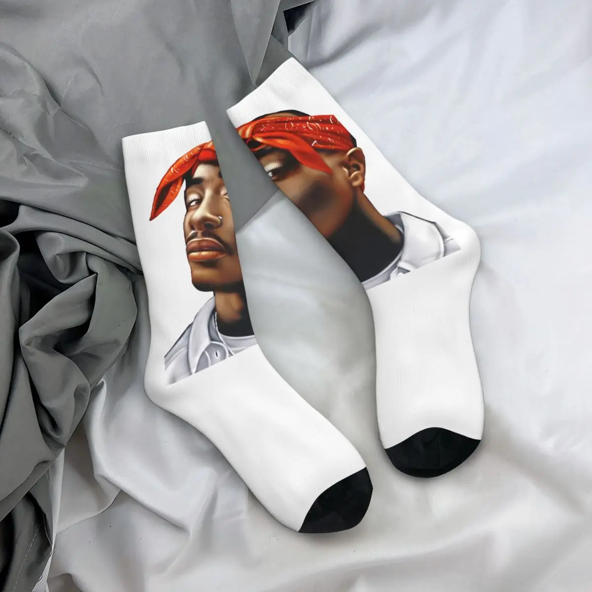 Tupacs-Chaussettes douces respirantes pour couple, chaussettes de la côte est, design antidérapant, Harajuku, extérieur, cadeau d'anniversaire, automne