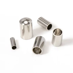 50pcs Stainless Steel Cord End Caps Crimp Clasps Fit 2mm-5mm Leather Rope DIY Bracelet Accessories For Jewelry Making Findings