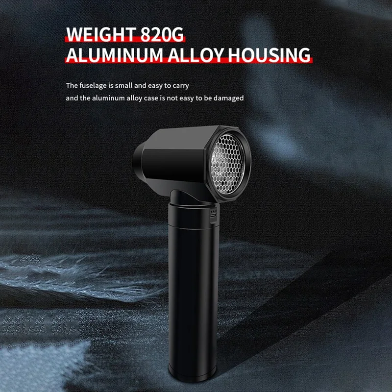 Turbo Jet Fan Violent Blower Mini Turbo Fan 52MM Handheld Brushless Motor 80000RPM 4 Gears Industrial Duct Fan 2500Ma