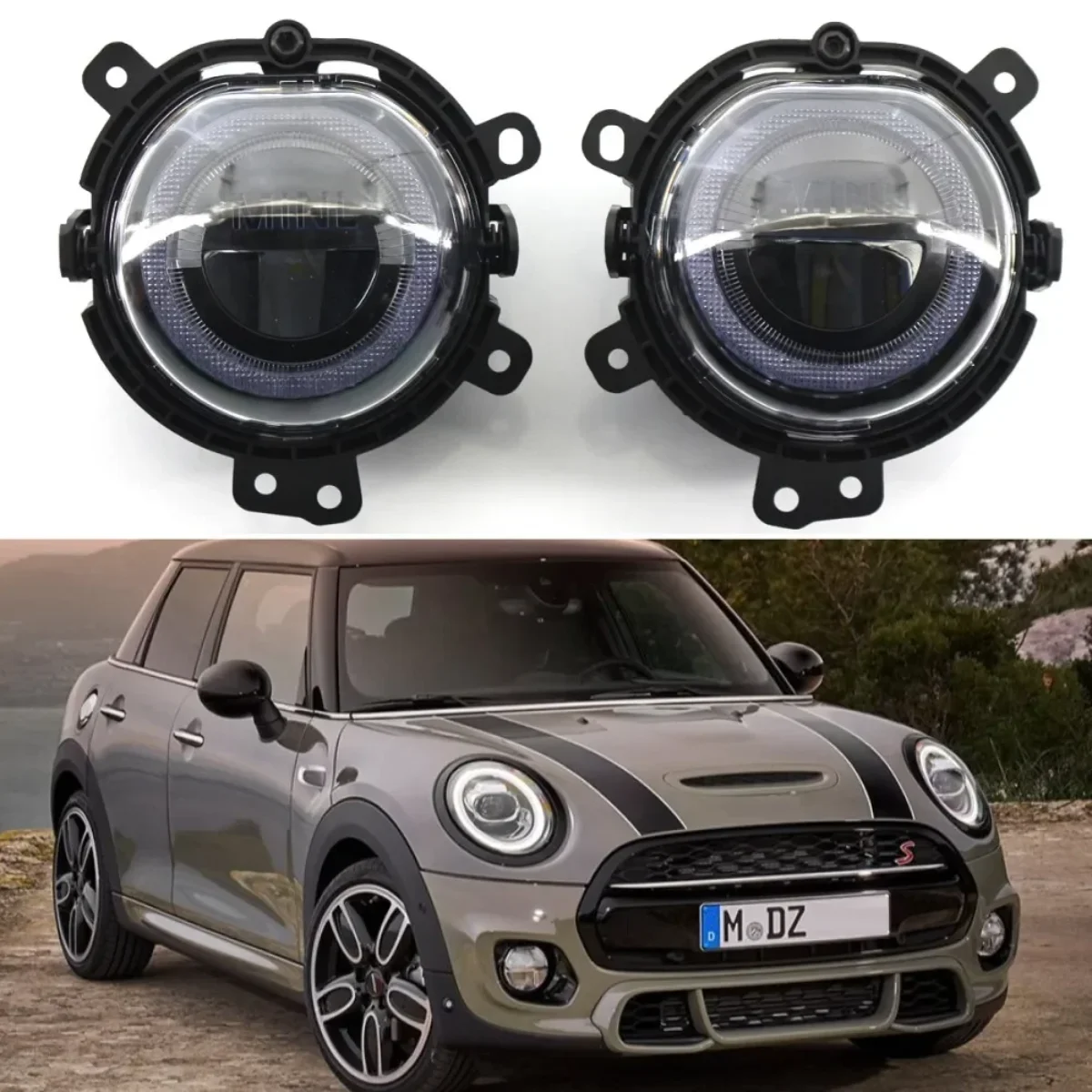 

For MINI Cooper F55 F56 F57 White LED Fog Lamp Replacement Parts Left Right Daytime Running Lights 63177497767,63177497768