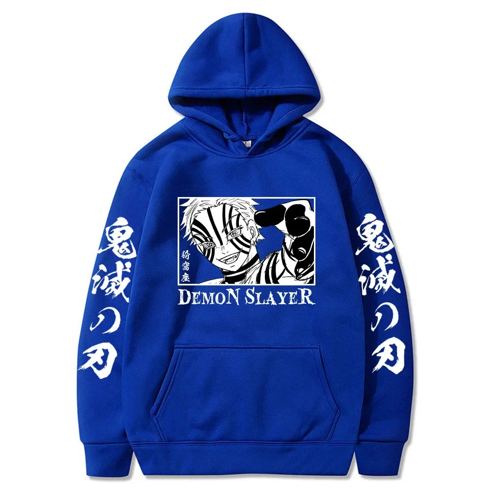 2024 Japanese Anime Demon Slayer Rengoku Akaza Twelve Kizuki Komaji Manga Hoodies Harajuku Cartoon Pullover Oversized Sweatshirt