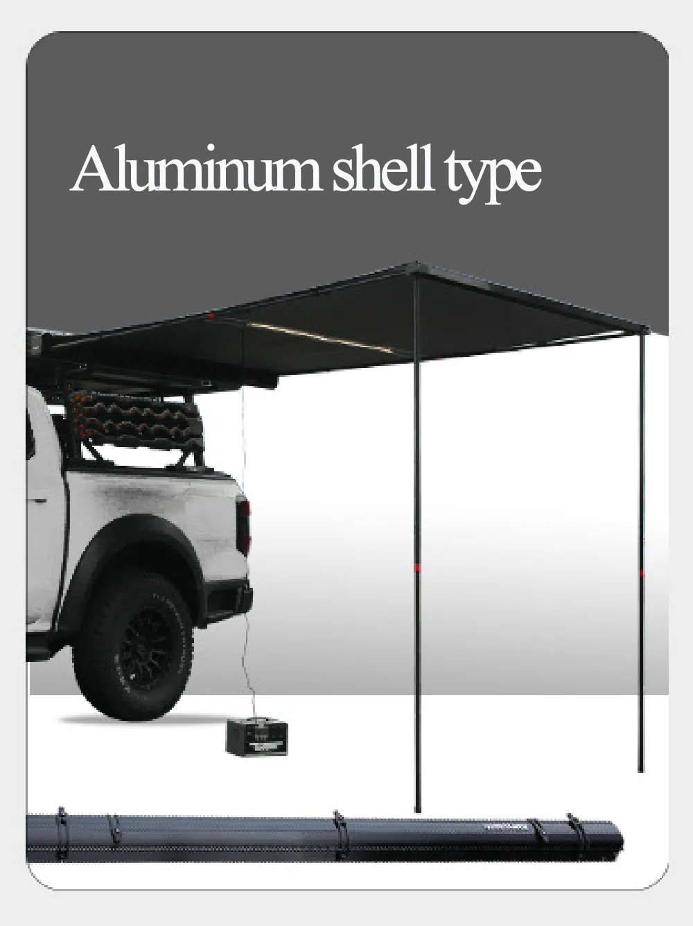 Outdoor car side awning, silver-plated car awning, rainproof and sunproof, suitable for camping and road trips.