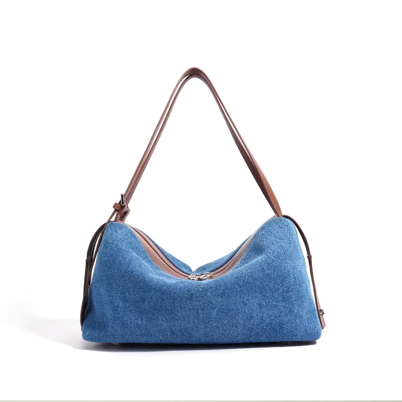 2025 verão denim axilas saco moda grande capacidade hobo bolsa de ombro design retro feminino versátil bolsa