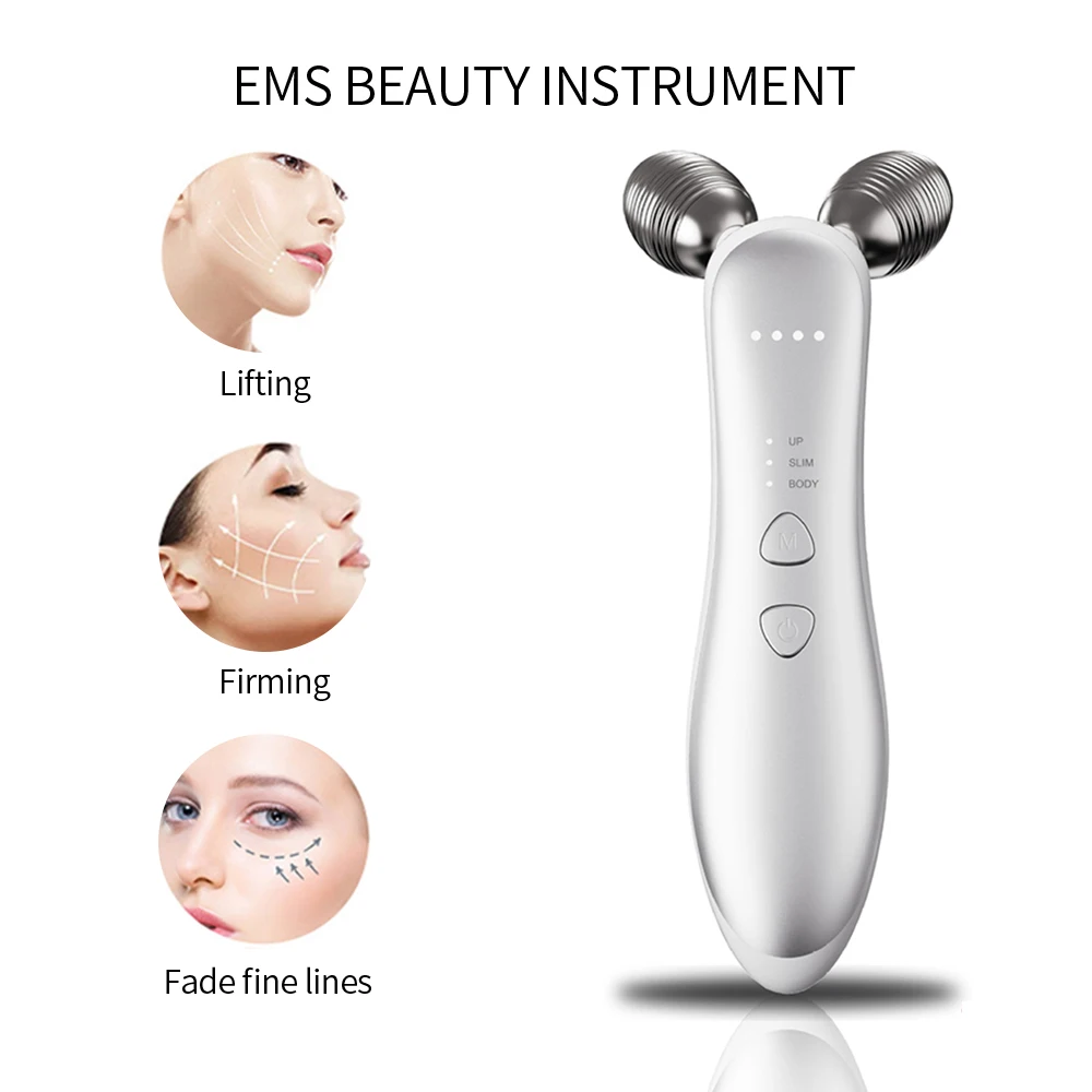 Electric Facial Micro-current Beauty Instrument Face Lift Roller Massager Skin Tighten Thin Double Chin Massage Beauty Devices