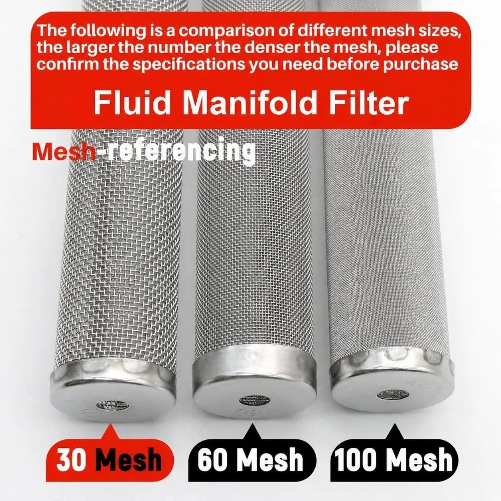 Stainless-Steel Airless Spray Pump Filter 30 /60/100 Mesh 730-067 Fluid Manifold Filter Single/Double Layer High Pressure Filter