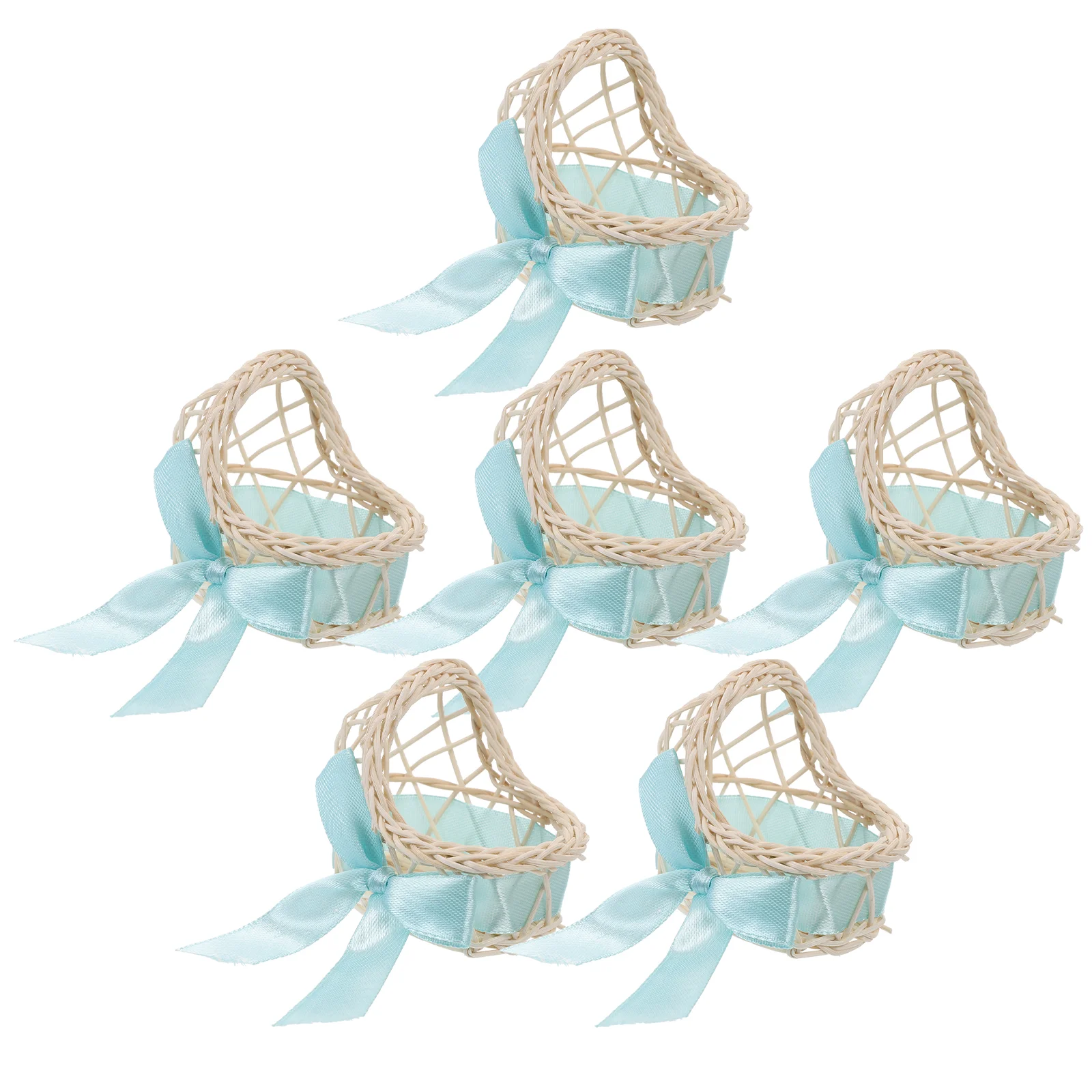 

6 Pcs Decorative Flower Basket Rattan Woven Mini House Ornament Cradle Stylish Decoration Supply