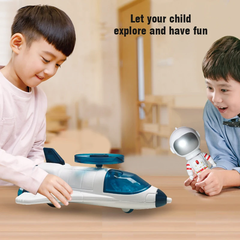 Dziecięcy astronauta sterowiec gry na świeżym powietrzu rondo wyrzutnia spodków latający dysk Gyro katapult Gun wiatrakowiec zabawka dla chłopców dziewczynka