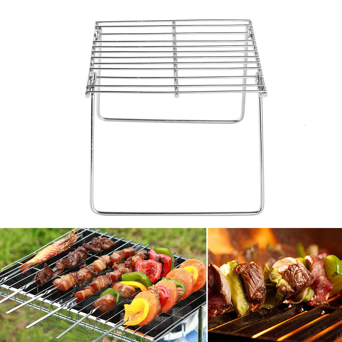 

Grill for Park Stainless Steel Foldable Bbq Rack Portable Outdoor Cooking Device Heavy Duty Compact Design for Camping and