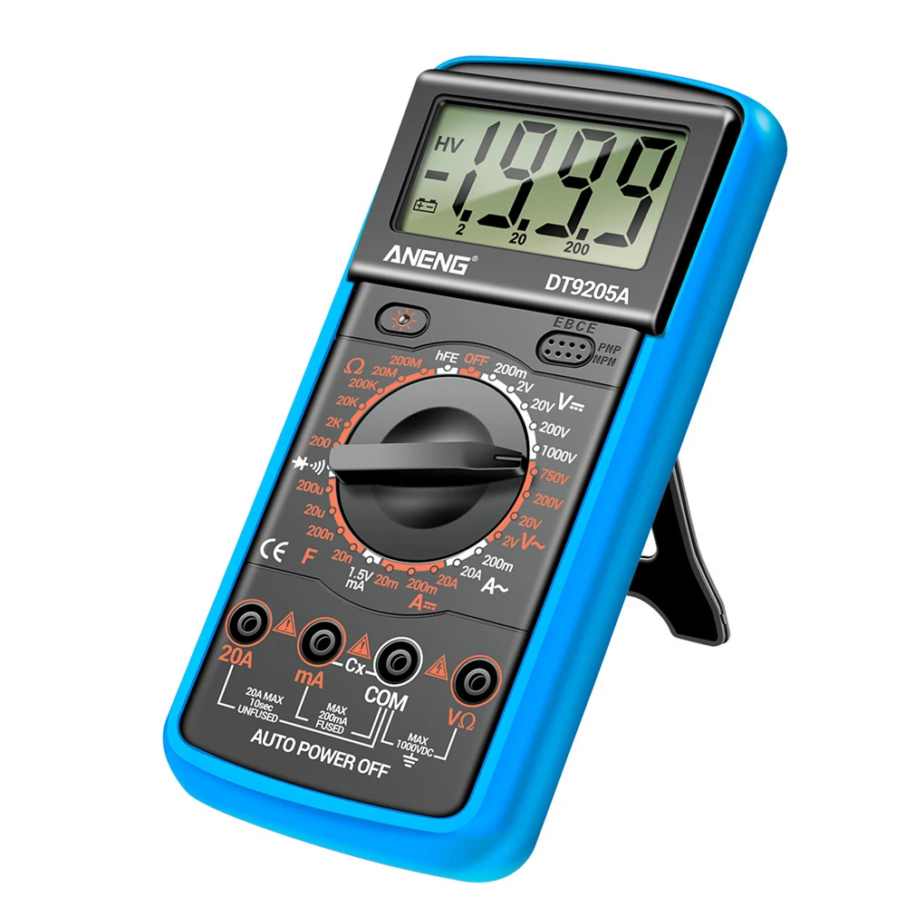 DT9205A Multimeter Digital Multimeter AC/DC Transistor Tester Electrical NCV Test Meter Profesional Analog Auto Range Multimetro