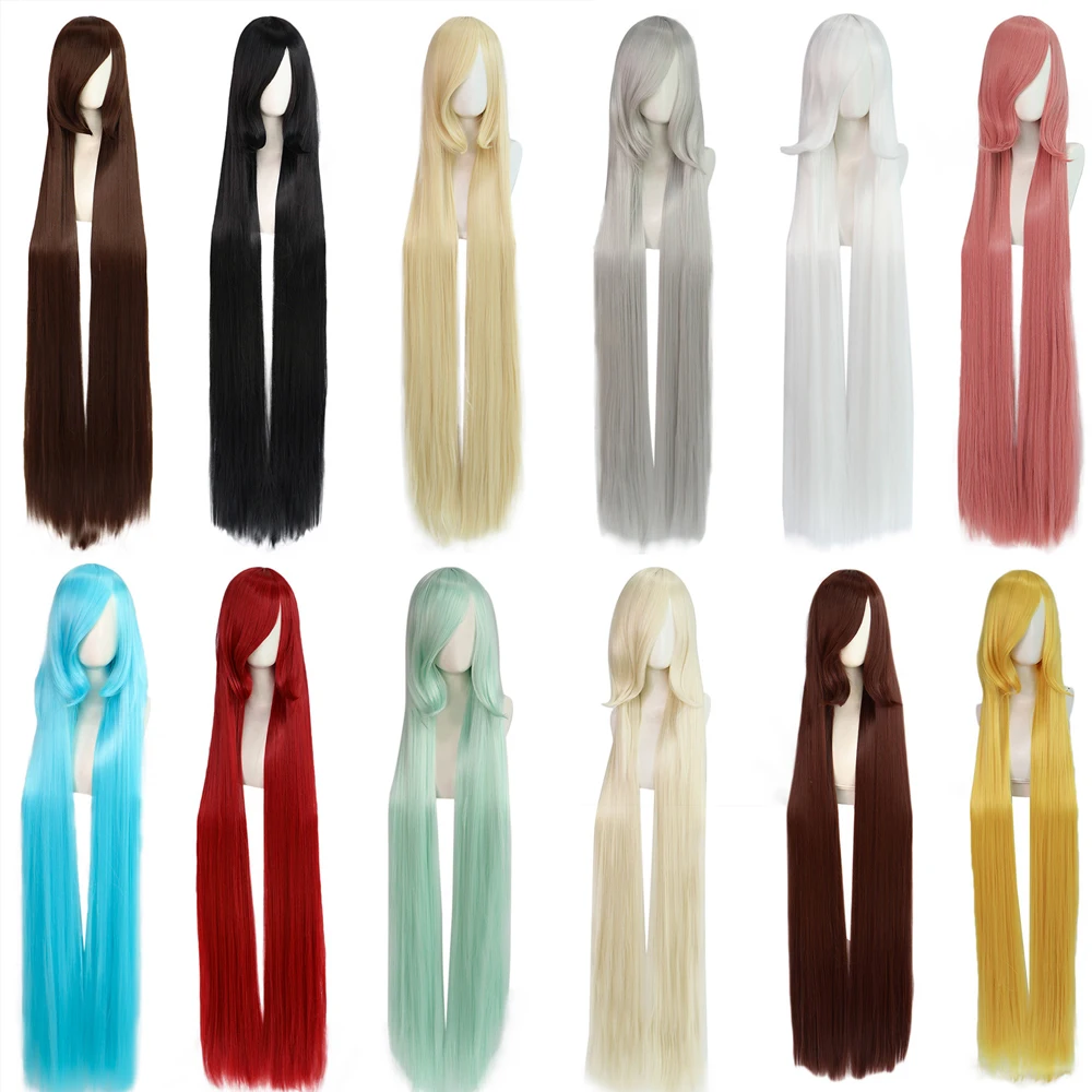 

150 см универсальные аниме-игры косплей синтетические парики с челкой длинный прямой пушистый женский и мужской парик для повседневной вечеринки