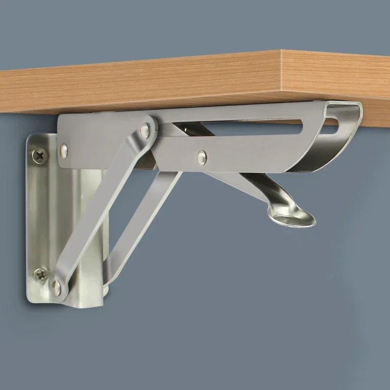 

2PCS 8-20inch Stainless Steel Folding Angle Bracket White Black Iron Triangle Wall Mount Bracket For Shelf Bench Table