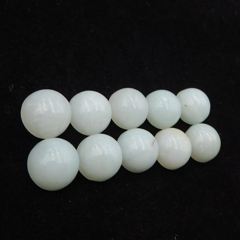 

12mm Natural Stones Amazonite Round Flatback Cabochons High Quality Polished Gemstone For Ring Earring Making 12x6mm15.6g10pcs