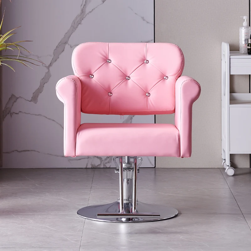 Silla de salón de pelo rosa, sillón ligero de lujo, elevador