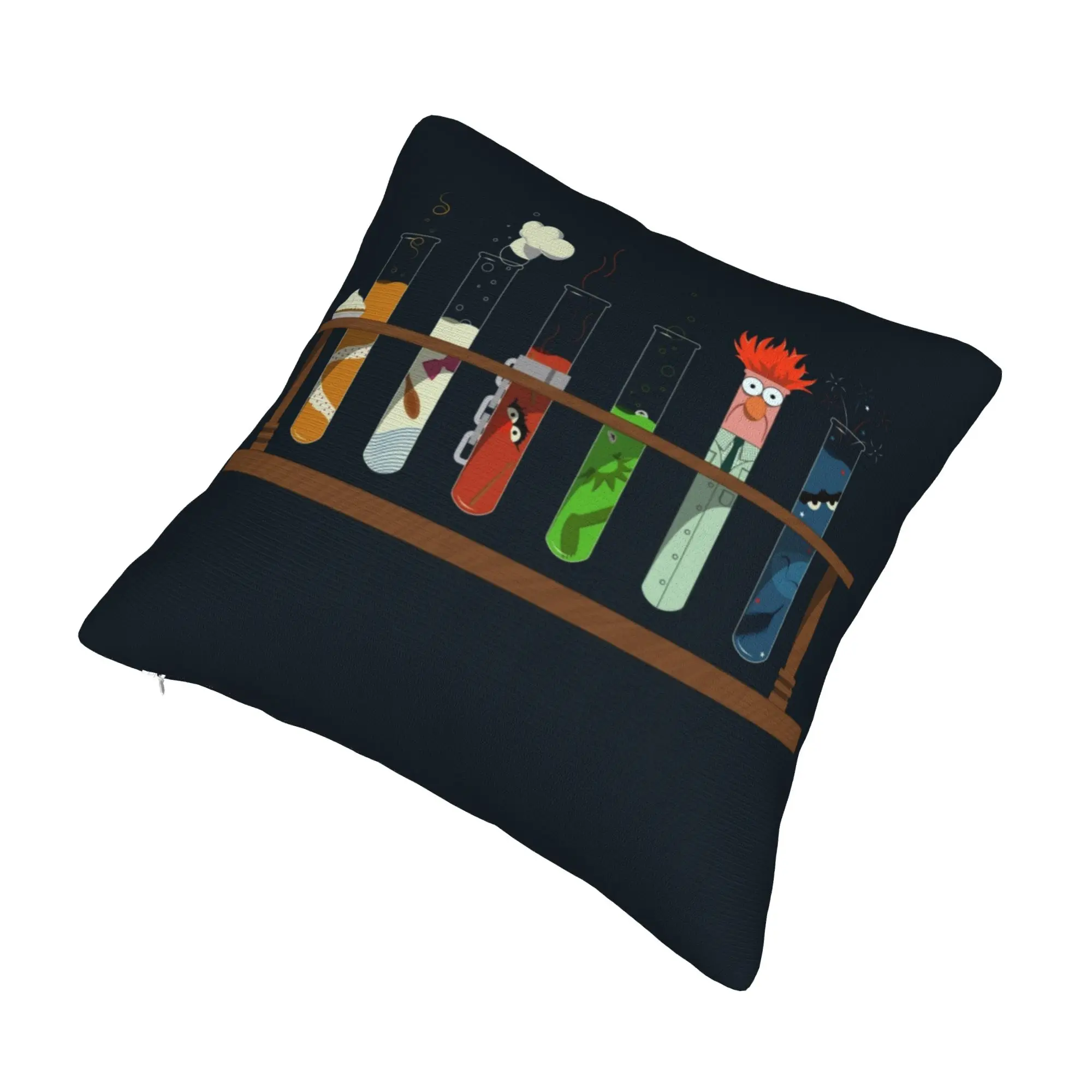 Muppet Science Pillow Covers Bedroom Decoration Kawaii Chemistry Experiment Chair Cushion Square Pillowcase