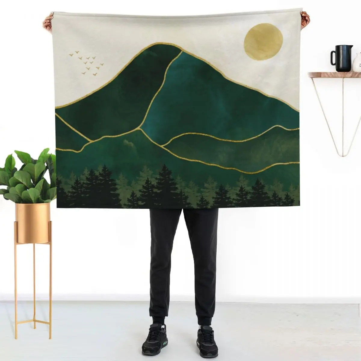 Mount Hood // Picture of a Emerald Abstract Dream and the Oregon Mountain Wilderness Throw Blanket bed plaid Bed Blankets