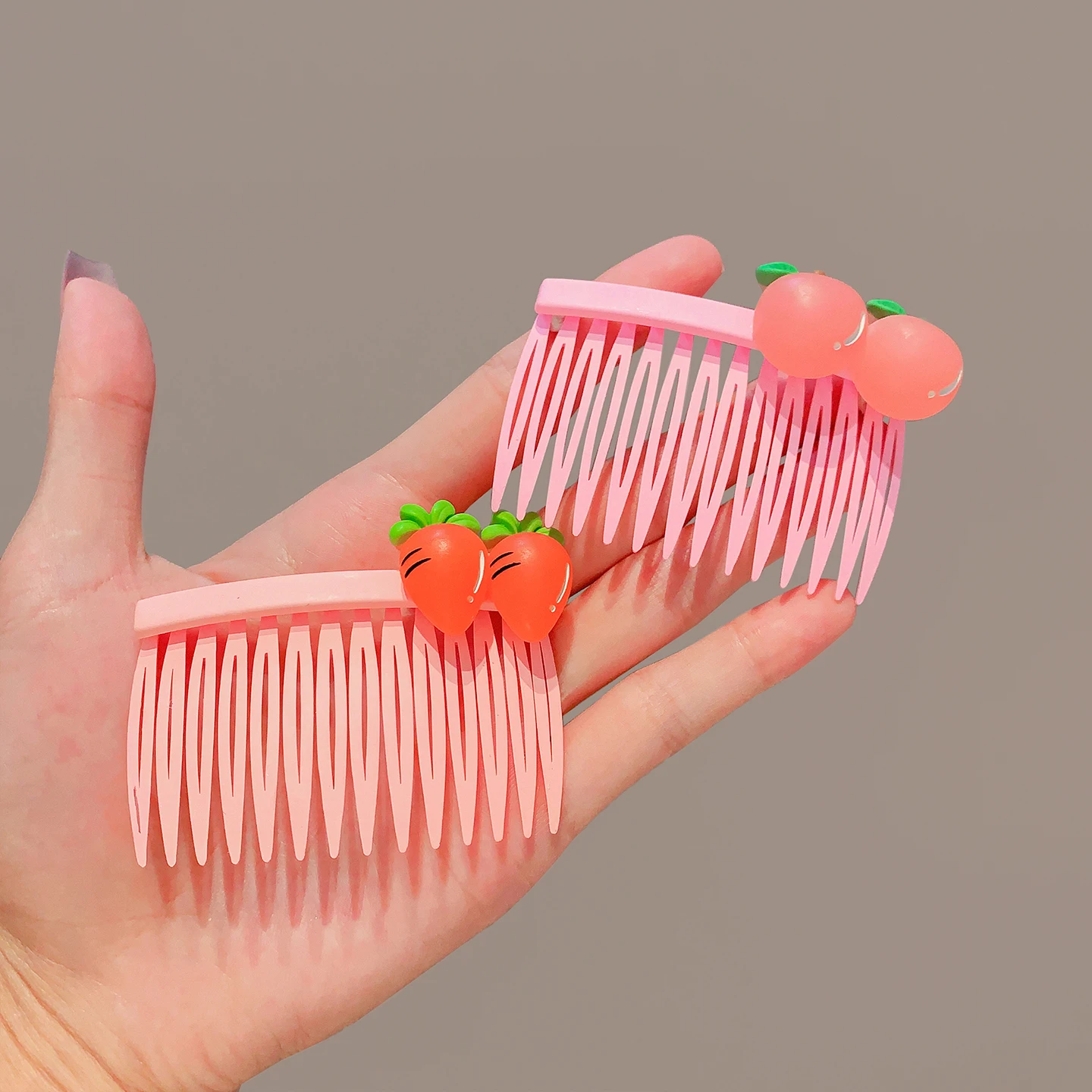 Neue modische 5-teilige Cartoon-Frucht-Tier-Blumen-Haarkamm-Clips für Mädchen, Frauen, Kinder, koreanisches Harz, schadet dem Haar nicht, Haar-Accessoires, Geschenk – Detail 7