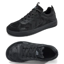 Plus Big Size 47 48 Wide Foot Shoes Men Leather Casual Shoes Wide Toes Shoes Black Gray Dropshipping