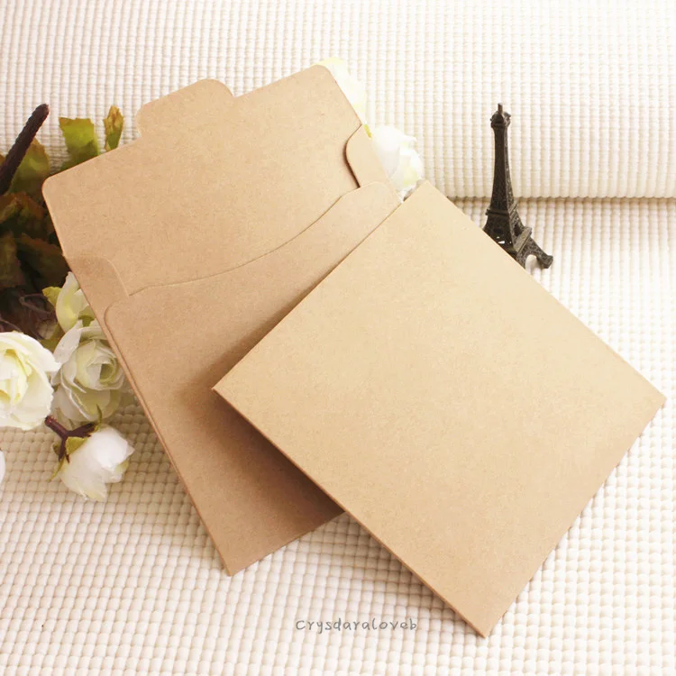 50/100Pcs Brown Vintage Kraft Paper CD Paper Envelopes DVD Papar Case Bag CD Paper Storage Bags Cover Holding 1CD Envelope