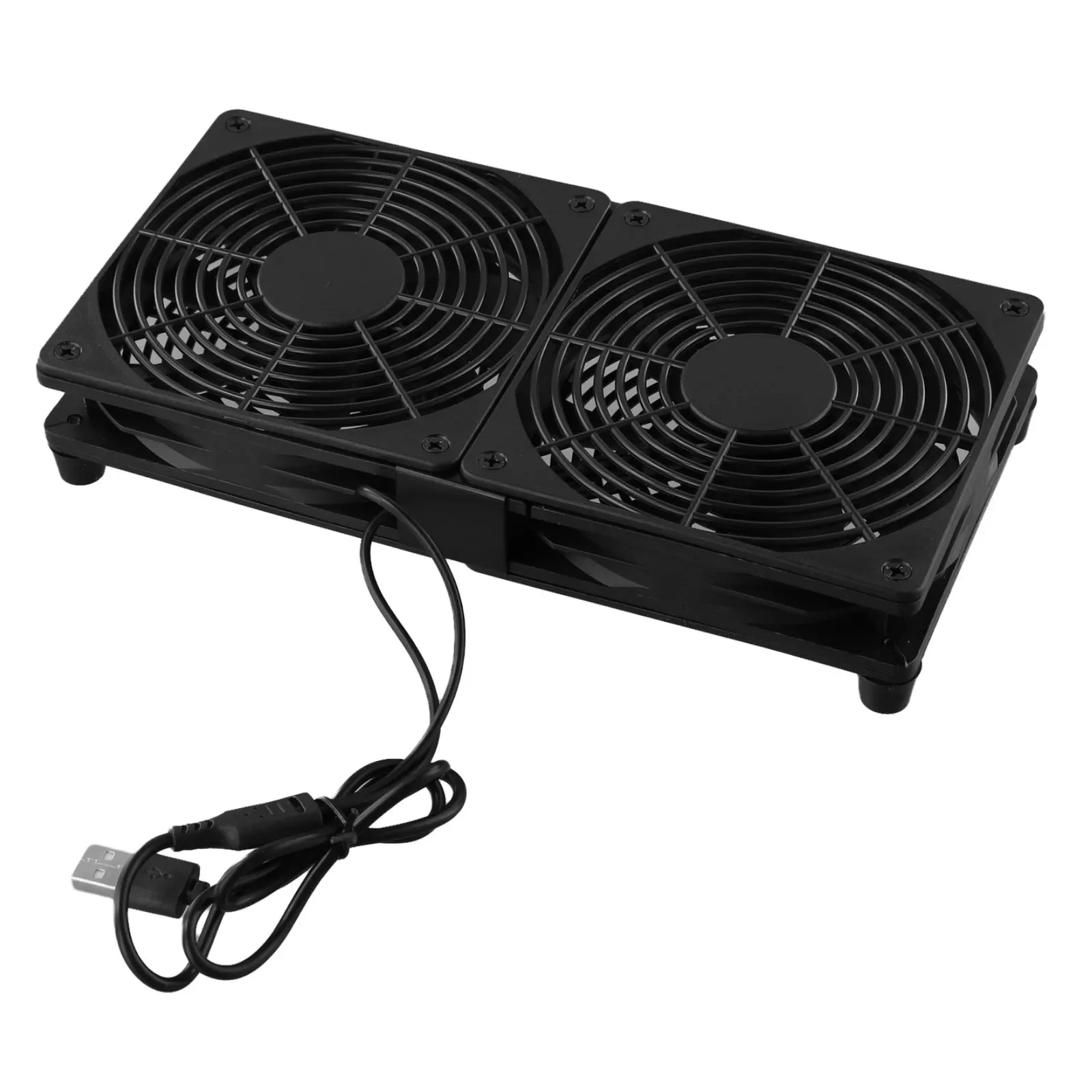 120mm USB Powered Dual Fan for PC Router Efficient Cooling Solution for AV Receivers Game Consoles and Laptops