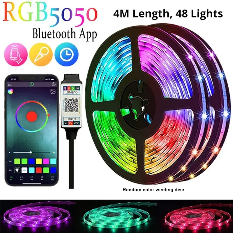 5050 RGB Background Atmosphere Light Strips Color Bluetooth 5v Light Set TV Bedside Bar Atmosphere Light Lighting Decoration