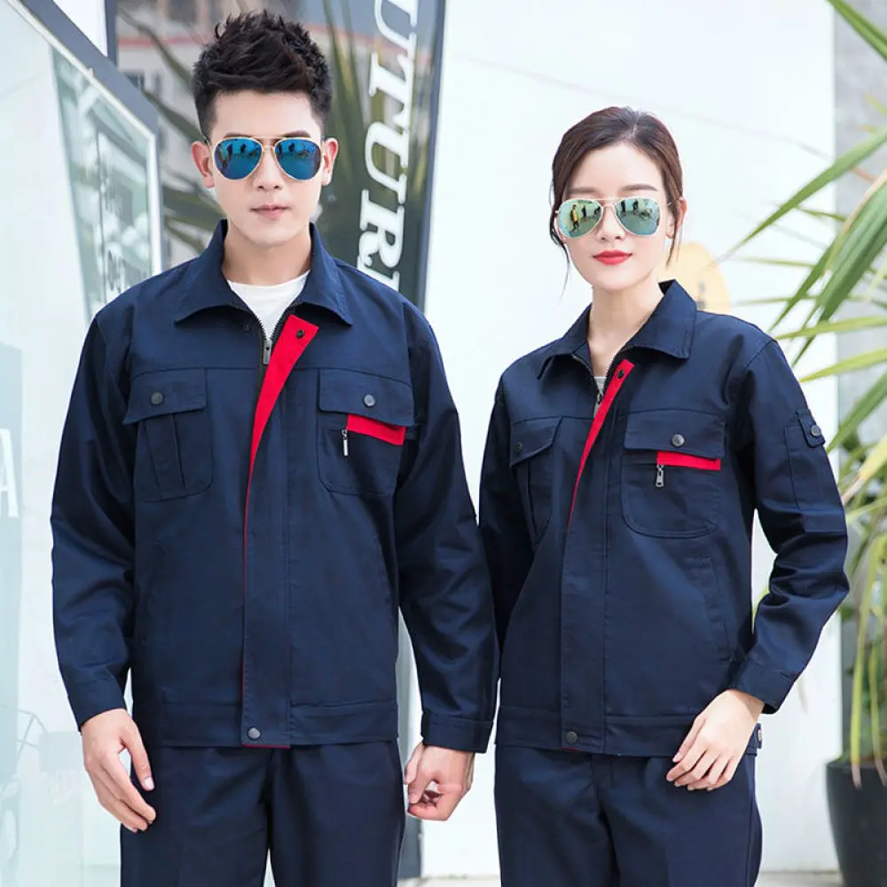 Heavy Duty Work Uniform Set Polyester Cotton Blend Breathable Technician Apparel For Workshop Maintenance Industrial Labor