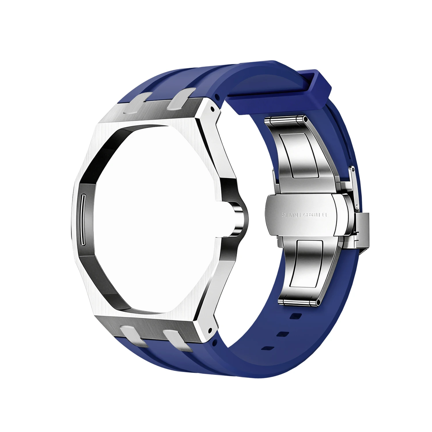42mm ロイヤルポップ　swatch カスタム用　ステンレスケース　ベルト Stainless Steel Mod Kit Case Strap Fo Swatch Royal Pop Pocket to