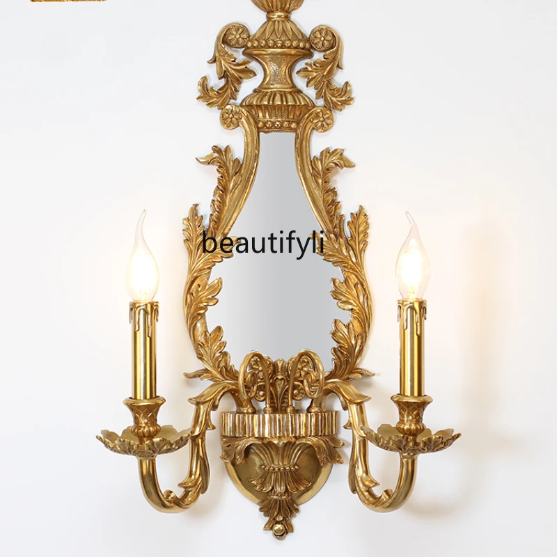 

CXH European Style Villa Luxury Palace Candle Model Room Mirror Lamps