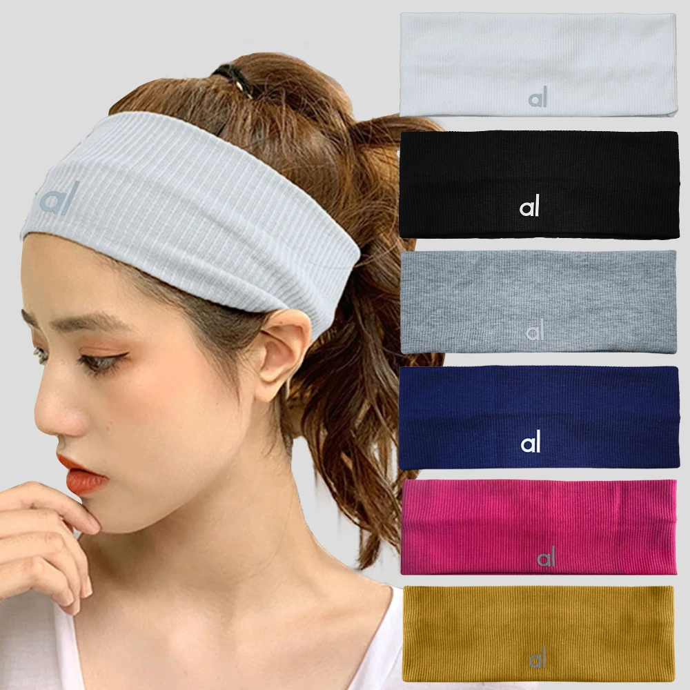 ALO Elastic Yoga Hair Bands Knitted Headband Women Solid Color Headwear Girls Hair Accessories