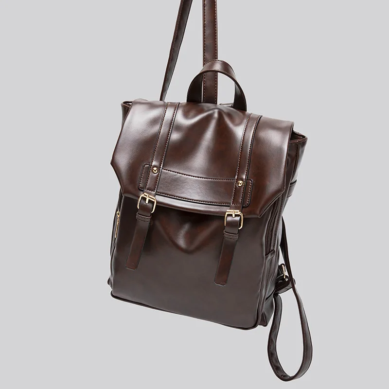Zaino per ragazze in pelle PU carino stile giapponese Zaino per notebook per studenti delle scuole con patta stile preppy Zaino da viaggio per donna Kawaii