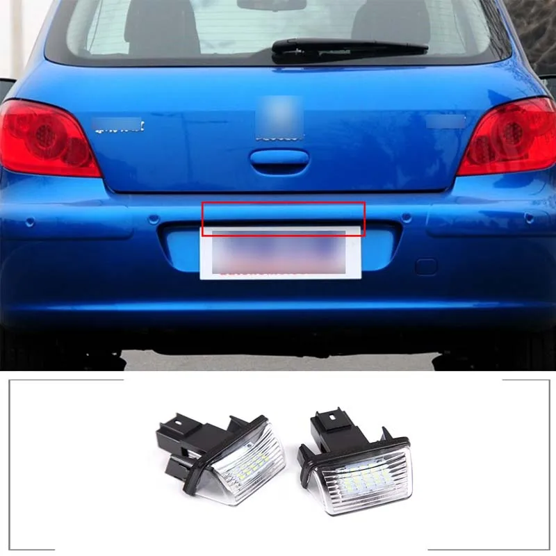 

LED license plate light 2-piece set for Peugeot Citroen 206 307 308 car styling modification accessories