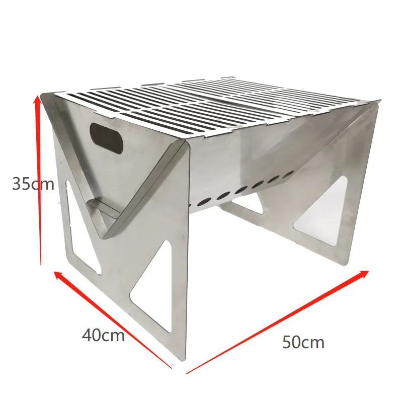 Stainless Steel Outdoor Camping Portable Thickened Barbecue Grill