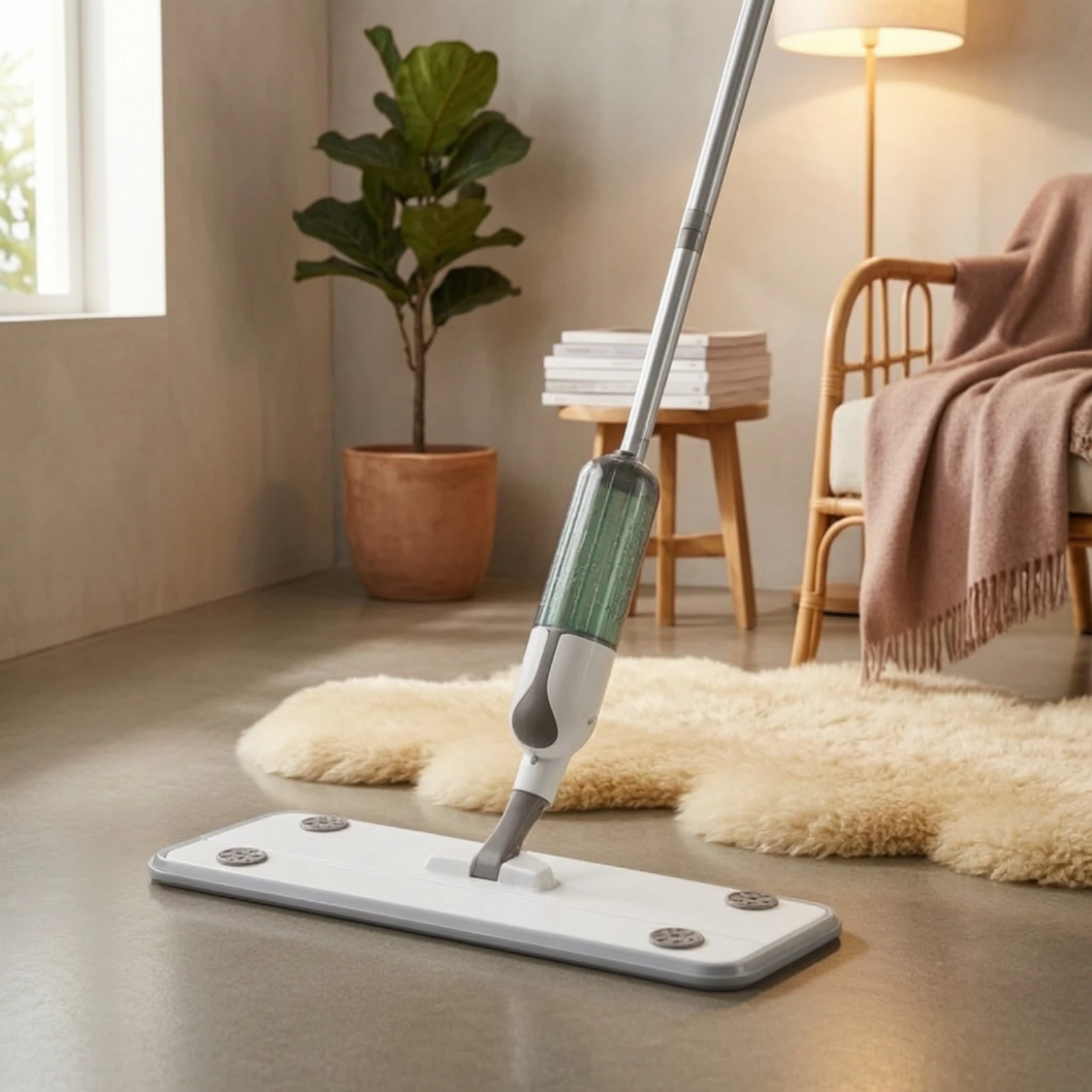 Spray Flat Mop Refillable Flat Mop with Sprayer Reusable Compact for Hard Floors, Home
