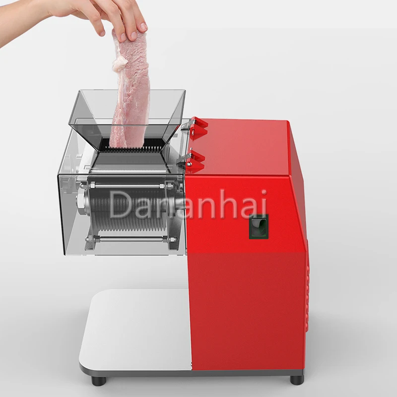 110V/220V Multifunctional Electric Meat Slicer, Commercial Stainless Steel Vegetable Slicer, Red Color