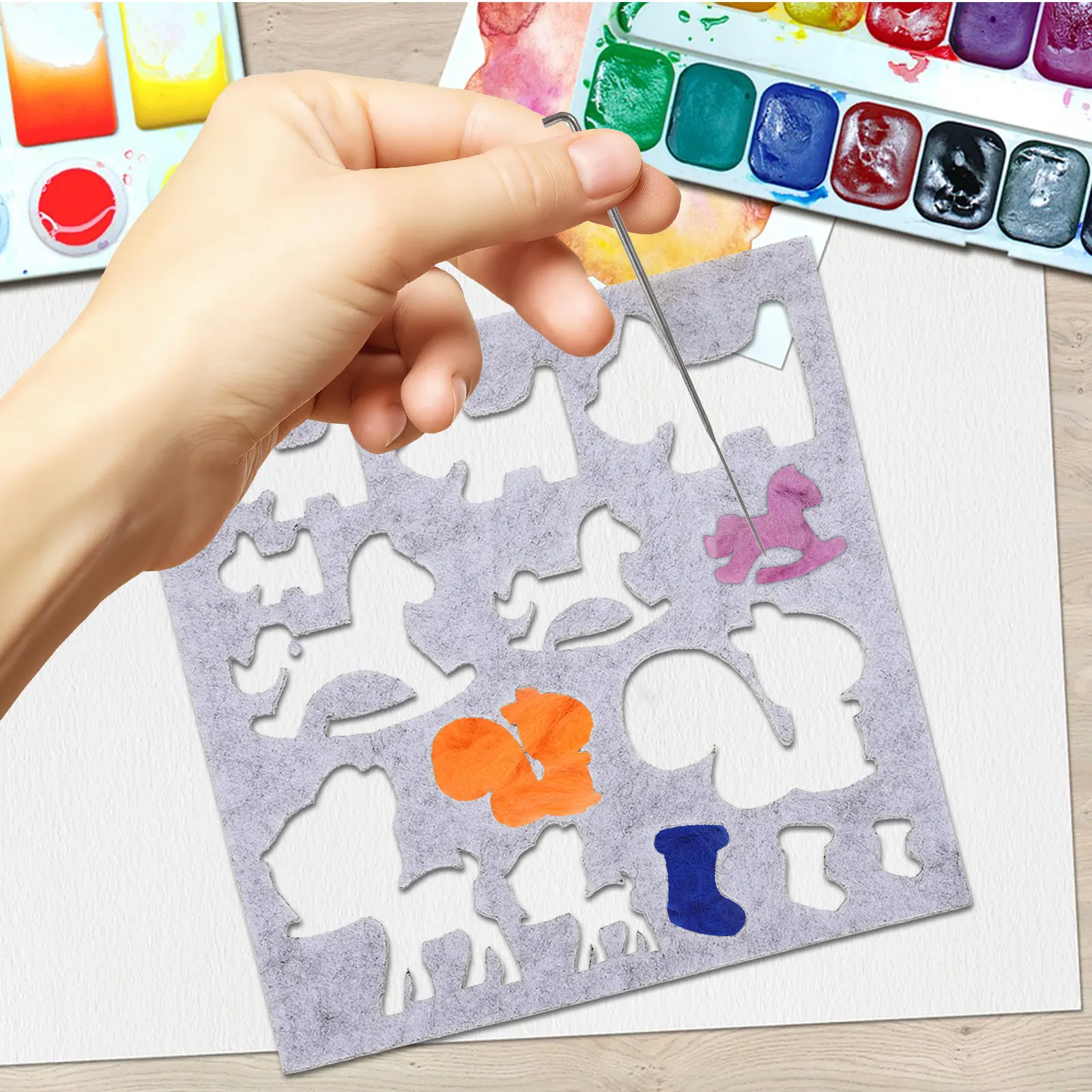 

Набор для валяния из шерсти: формы, шаблоны для вышивки, инструменты для рукоделия, трафареты для аппликаций из шерсти